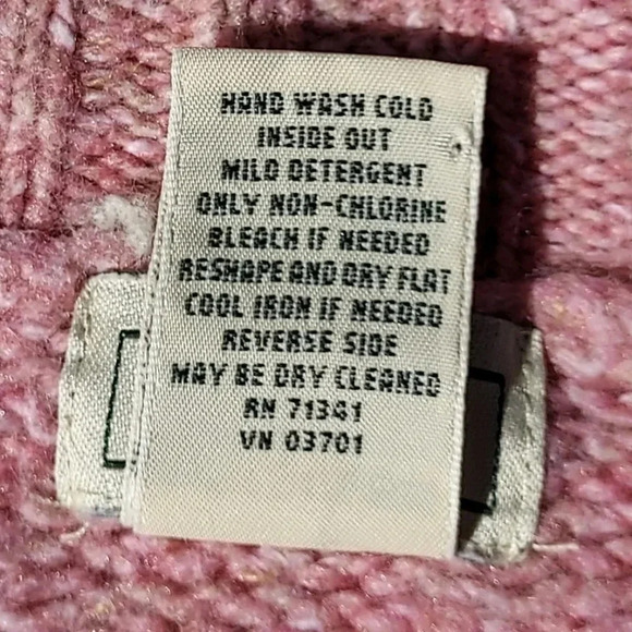 L.L. Bean Button Up Womens Wool & Cotton Blend Pink Knit Cardigan Size M-Regular - Picture 6 of 9